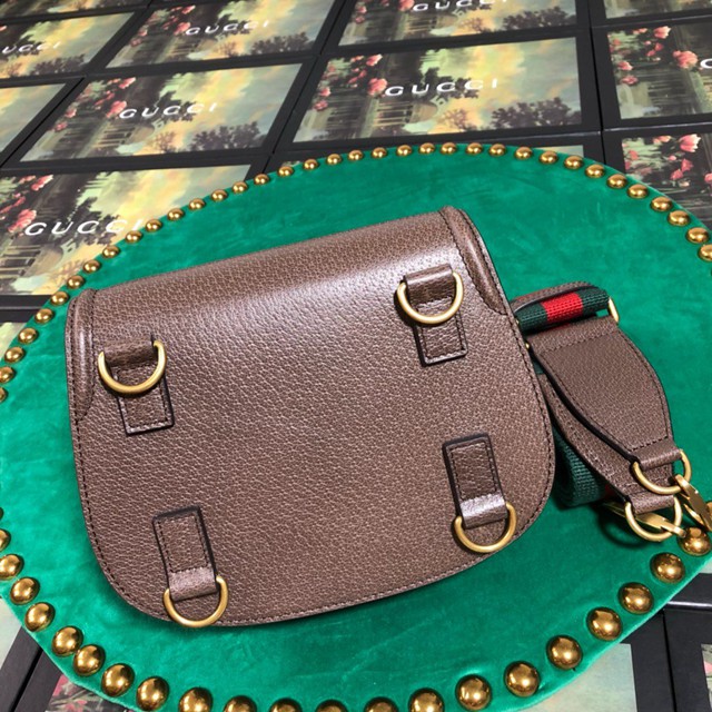 Gucci經典款女包 495663 Gucci古奇官網女包真皮翻蓋虎頭單肩包 古馳馬鞍包  gqy3295